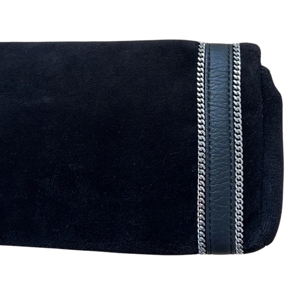 Juicy Couture Suze Chain Velour Clutch‎ Black Y2K Beaded Bedazzled NEW
